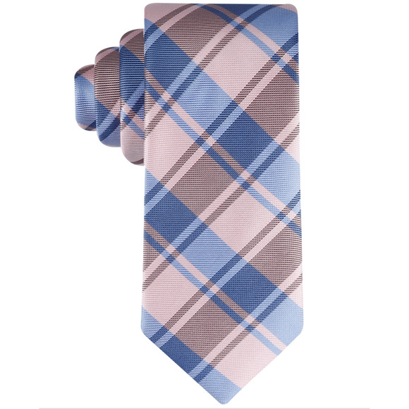 Tommy Hilfiger Men Toby Plaid Tie Pink - Picture 1 of 1